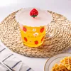 Wine Glasses Cute Cartoon Glass Milk Juice Cup With Handle Household Water Daisy Strawberry Breakfast Oatmeal