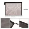 12 Pieces Mesh Bags Black Zipper Pouch Makeup Cosmetic Travel Organizer Pencil Case 240329