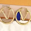 2023 Classic Luxury Hoop Boucles d'oreilles populaires Charme de mode Fashion Gold Silver Double Color Boucles de créateur de haute qualité