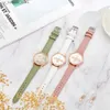 Avogadas de pulso Simples Little Bee Design Mulheres Es Vintage Couro Verde Ladies Wristes Luxo Moda Casual Feminino Clock240409