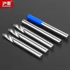 Huhao 5pc v ranhura de ranhura 1/8 haste 2 flauts tungsten roteador bits de gravura em espiral 60 ° CNC CUNCING CUVENTE DE TROBRIMENTO DE GRAVADOR