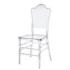 100pcs高品質の耐久性のあるクリスタル樹脂ティファニーチャバリチェア装飾椅子は、ホテルの結婚式の会議のために取り外し可能