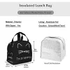 Schwarze Katzen -Mittagstasche für Frauen isolierte Lunchbox mit Vordertasche für Arbeiten wiederverwendbarer Kühler -Einkaufstasche für Büroschule Picknick