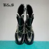 Botas Black Street Exclusivo Bloco de Construção Ing Sola de Couro Designer Handmade Pentagrama Coveiro Botas