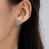 Orecchini per borchie MODIAN PURE 925 Sterling Sterling Natural Blue Turquoise Foglie per donne Design originale Pianta di gioielli