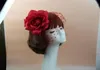 Party Women Top Hat Cap Mesh Bow Net Veil Feather Big Flower Fascinator Wedding Head -Weartiaras Po Props Charm Hair Jewelry Gift9575378