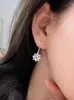 Brincos Dangle 2024 Trend Luxury Jewellery for Women Alta qualidade 925 Sliver Girassol Drop Party Girls Gift Snowflake