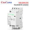 1PCS 4P Din Rail Modular Household Ac Contactor 16A/20A/25A 220V/230V 50/60HZ 3NO 1NC 4NO 4NC 2NO 2NC