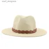 Cappelli a bordo larghi cappelli a secchio 60 cm Cappello da genitore-figlio della moda di grande dimensione per uomini uomini estivi di carta Panama jazz Beach Cappelli viaggi per viaggi UV Protection Sun Cap Y240409