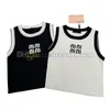 Summer Breathable Sport Top Letter Print Tanks Tops Women Crew Neck Vest Contrast Color Vests