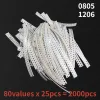 2000pcs 0805 1206 Nieuwe chipweerstand geassorteerde set, 80 waarden SMD -weerstandskit 10 ohm ~ 910k 5% nauwkeurigheid10 Ohm 100 ohm 1k 10k 10k