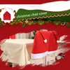 Chapes de cadeira Capas de chapéu de Natal Conjunto de 6 Red Santa Slipcovers para Festival de Férias de Restaurante