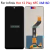 Svart 6,82 tum för Infinix Hot 12 Hot 12 Spela NFC X6816 X6817 LCD Display Pekskärm Digitizer Panel Assembly / With Frame