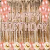 Décoration de fête 1x2m Silver Rose Gold Rain Tinsel for Curtain Home Decor Happy Birthday Wedd Kid Baby Year Ornemental