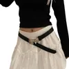 벨트 여성 핀 버클 버클 벨트 미적 금속 나비 티 허리 밴드 청바지 허리는 십대 소녀 2000 년대 옷을 장식합니다.