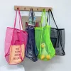 Mesh Beach Shopper Bolsa para mulheres Bolsas de ombro de viagens extra de grande capacidade Toys de mercearia Picnic Tote Simple Design Organizador