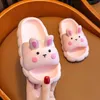 SLIPPER ZOMER KIDS SLIPPERS CUNT KINDEREN CARTOON 3D-RABBIT SLIPPERS Ademende niet-slip Home Badkamer Soft Slipper Kind voor Girls 240409