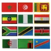 Africa Flag Hook Loop Patch Argélia Marrocos Egito Nigéria Bordado Tano Militar Militar ao ar livre Bilhões de mochilas táticas