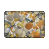 Tapis de bain jaune ballons blancs tapis mandala 40 cm au sol absorbant salle de bain toilettes de cuisine tapis décoration de maison