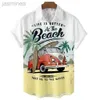 Camicie casual da uomo vacanza sul mare Take Mens Short Wasleve Collar Shirt Nuova bella spiaggia di sabbia sciolta di Hawaii Big Yards Camisa Floral Casual 2449