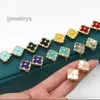 Itália Luxo Clover Designer Brincos para mulheres Retro Retro Vintage Clipe de concha de ouro 18k em jóias de festas de anéis de ouvido