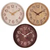 Nordic Minimalist Wood 12 "Mall Clock Battery Powered Silent Watch Living Halway Home Restaurant Dining Room Room Decoration