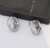 20 Style Moda 925 Gümüş Lüks Marka Tasarımcıları Letters Stud Eardrop Geometrik Ünlü Kadın Kristal Rhinestone İnci Küpe Düğün Partisi Jewerlry