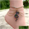 SKKLASS BOHEMIAN MTILAYER SNAKE FÜR Women Modier Charme Foot Chain Beach Ankettchen Armbänder Party Schmuckzubehör Drop Deliv Dh8ms