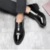 Boots Misalwa Patent Pu Leather Splicing Men Elevator Shoes 4/7/9 Cm Height Increase Lift Men Formal Oxford Shoes for Business Wedding