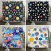 Shower Curtains Cartoon Universe Planet And Solar System Curtain 3D Print Starry Sky Baby Room With Hook Frabic Bathroom