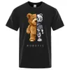 Grappige teddybeer robot t-shirt robotbeer heren korte mouw mode casual kleding zomer katoen katoen met extra grote straat t-shirts 240409