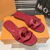 Designer Beach Slippers Women's Sandals Candy Colored Hollow Letter Slippers Genuine Leather Summer Brand Woman's Sandal Size 35-42