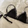 Nicho sexy de cetim menina pequena renda no peito de verão Triângulo de calcinha de roupas íntimas lingerie feminina confortável