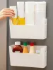 WORTHBUY Multifunctional Plastic Storage Rack Holder For Kitchen Refrigerator Side Punch Free Wall Mounted Storage Organizer Box