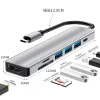 Hubs 2023 New 8 in 1 Accessoires d'ordinateurs portables MST HUB USB TYPEC Station d'accueil 2x HDMI pour Apple MacBook Mac Satechi Thunderbolt Dock HD