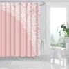 Cortes de chuveiro listradas cortinas de chuveiro cortina de banheiro com ganchos cor de gradiente decoração de banheiro em casa banheiro 3d cortina de chuveiro estampado criativo