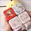 1pcs Exquis 3d Rabbit Candy Box Tin Small Square Tea Coffee Storage Organisateur d'enfants Cadeaux pour décorations de mariage à domicile