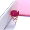 Cluster Anneaux Classic Design 585 Purple Gold Ruby Engagement pour les femmes OvalAdjustable DeLate14krose Luxury Charm bijoux