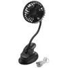 2X Portable Mini Clip Stroller Fan,3 Speeds Settings,Flexible Bendable USB Rechargeable Quiet Desk Fan, Navy Blue