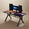 E-Sports Computer Desk med mobilt huvudbärare Tray för kontorshem Working and Gaming Table Laptop Stand Study Workbench