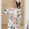 Ev Giyim Kimono Pijama Feminino Pijama Femme Pembe Pigiama Donna Set Kadınlar Pijamas Mujer