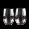 Disposable Cups Straws Stemless Plastic Wine Champagne Glasses Elegant Durable Reusable Shatterproof