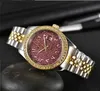 Женские часы Relogio Masculino Diamond Mens Es Luxury Women Fashion Black Dial Calendar Gold Clasp Master Mal