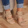 Sandales Femmes High Heel Retro Gladiator Ladies Casual Rome Fashion Summer Woman Chaussures plus taille 35-43 Sandales pour femmes2023 H240409 5SZW