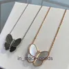 Дизайнерское ожерелье высокого класса Vancleff для женщин High Version v Golden Big Butterfly Ожерелье женское розовое золото.