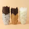 50 stuks krantenstijl cupcake voring bakbeker voor bruiloftsfeest tulpenmuffin cupcake papier beker oliedichte gâteau wikkel