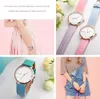 Women's Watches Women Watches Luxury 2023 Rainbow Design Leather Band Analog Alloy Quartz Wrist Watch Reloj Mujer 240409