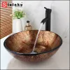 Sinlaku Brown Irregolare Pattern Basino Temperatura del bagno Set con tappeti per miscelatore a tratto a trazione singola nera opaco