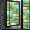 Adesivos de janela filme de vidro filme retro europeu pintado arte anti-estática cola estática sem cola grade home decoração adesivo
