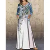Robes décontractées robe femme d'été Impression florale à manches longues loissive O-cou vestide à la mode Vente ysx9114